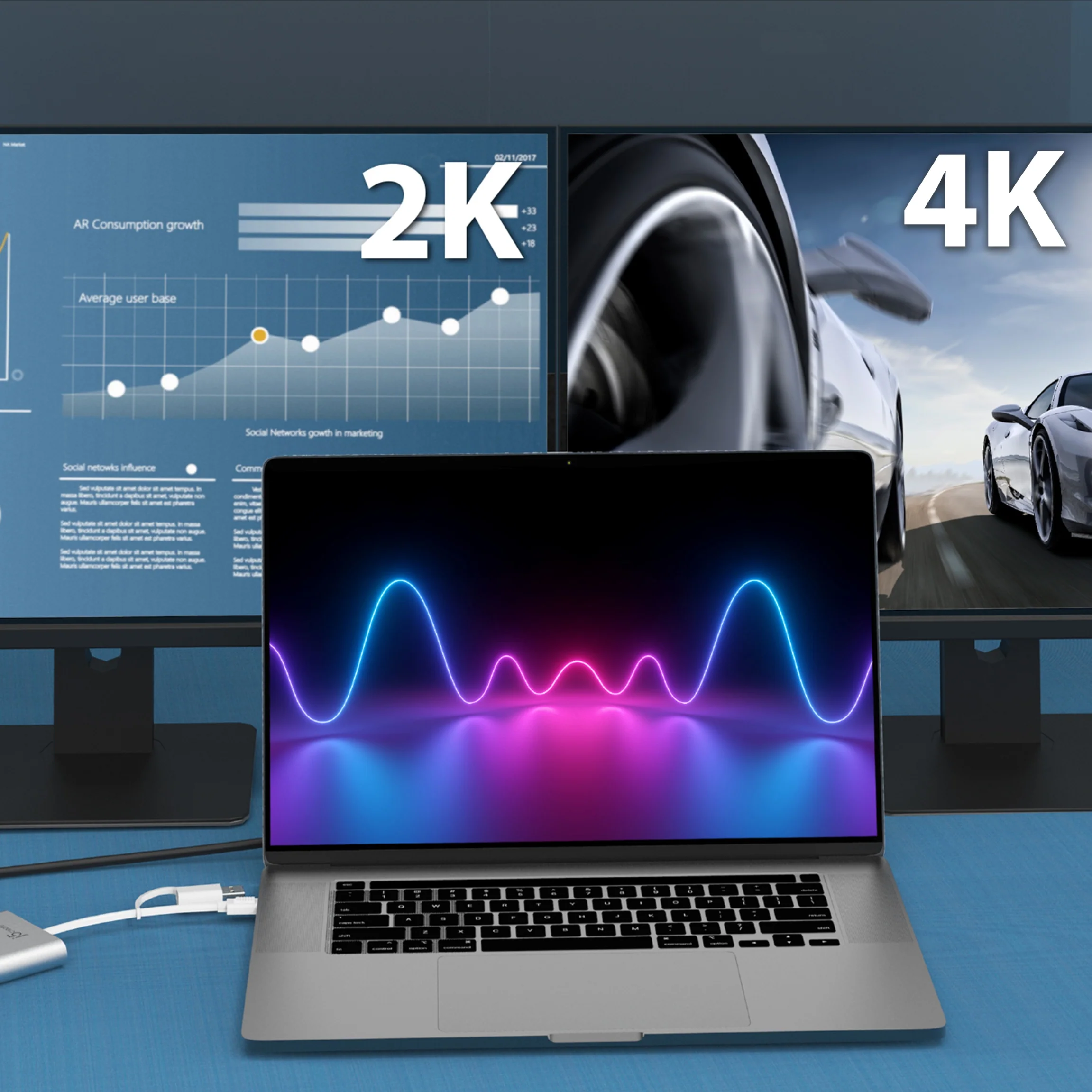 JCA365 USB-C® to Dual HDMI™ Multi-Monitor Adapter - Image 5