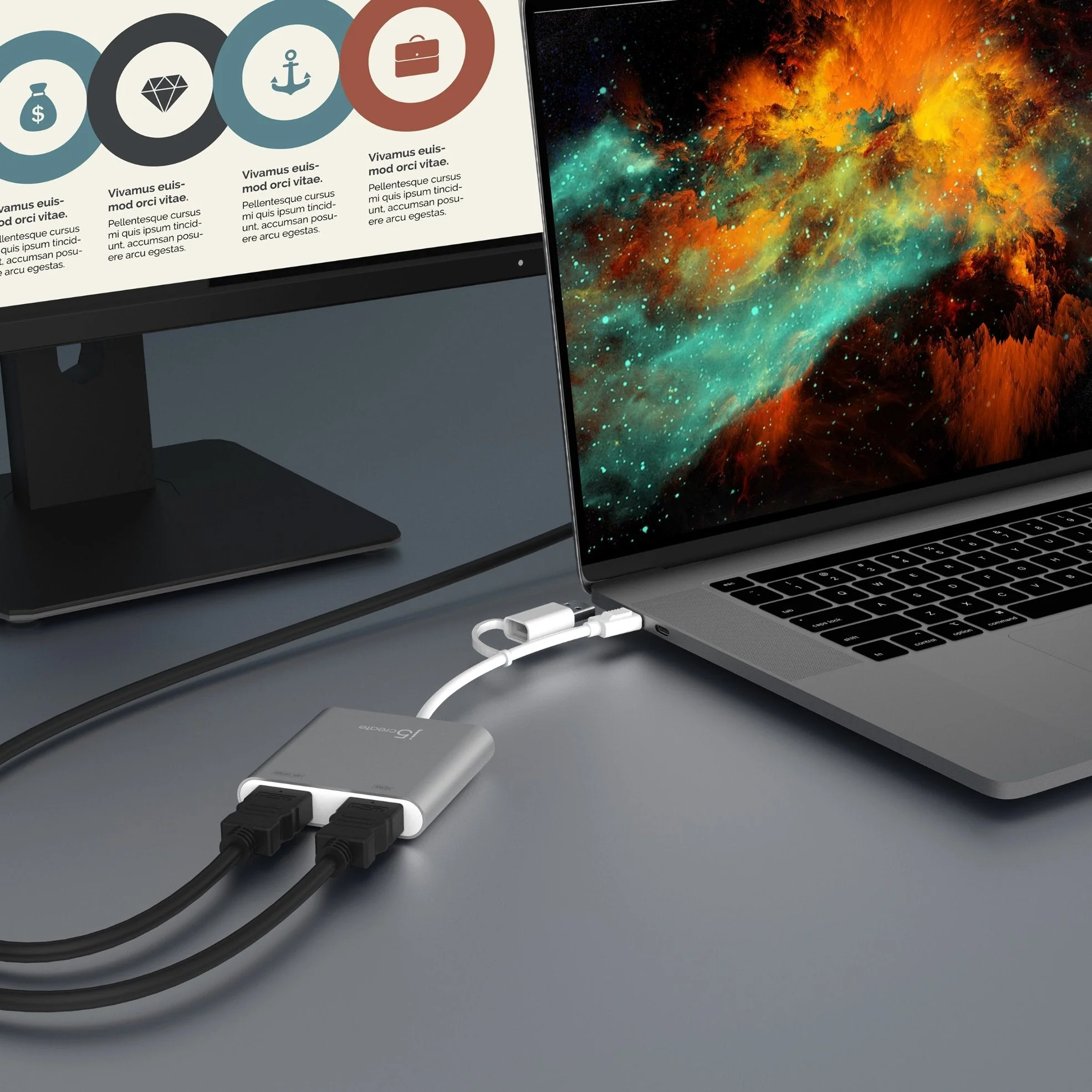 JCA365 USB-C® to Dual HDMI™ Multi-Monitor Adapter - Image 7