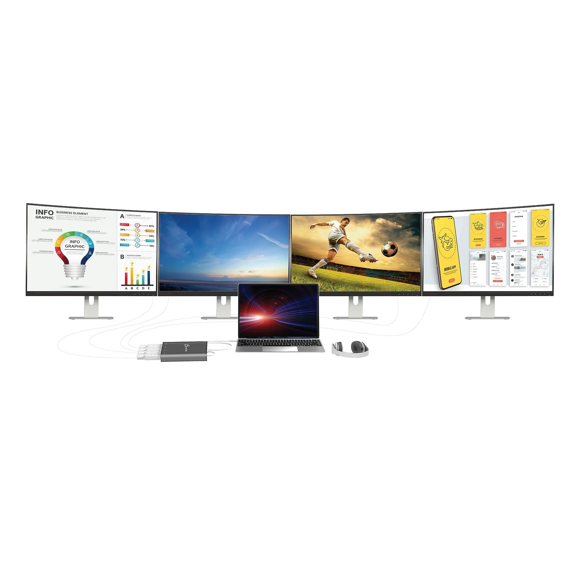 JCA366 USB-C™ to 4-Port HDMI™ Multi-Monitor Adapter - Image 8