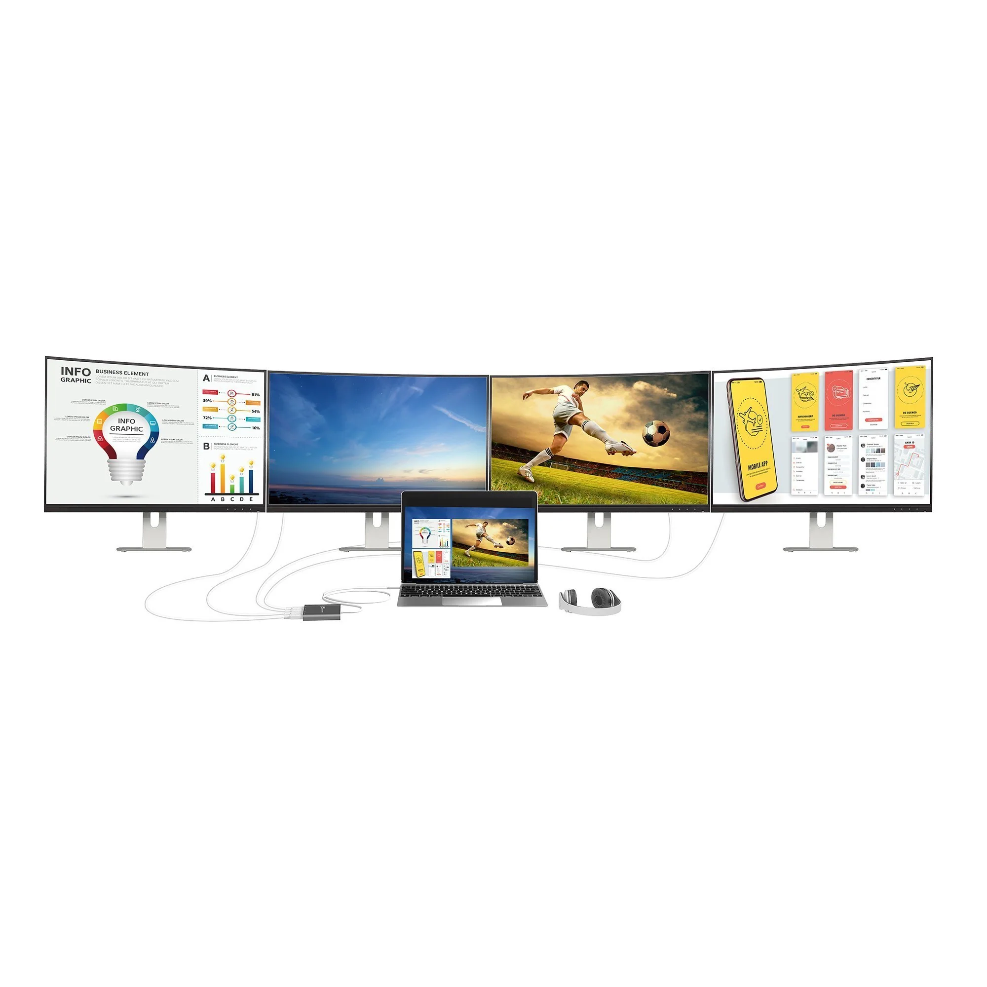 JCA366 USB-C™ to 4-Port HDMI™ Multi-Monitor Adapter - Image 9