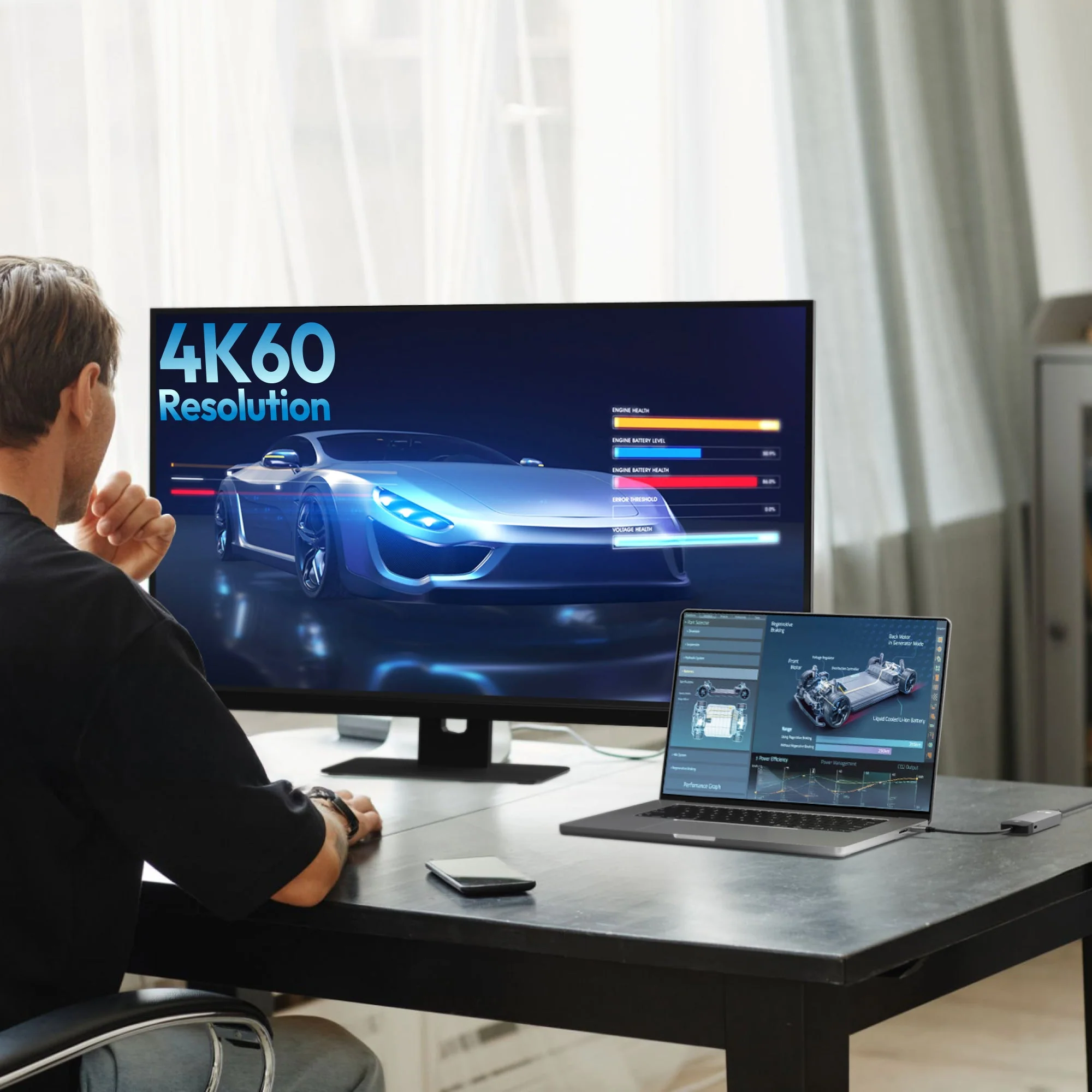 JCD3002 USB-C® 7-in-1 4K Multi-Port Hub with Screen-Off Control (PD) - Image 4