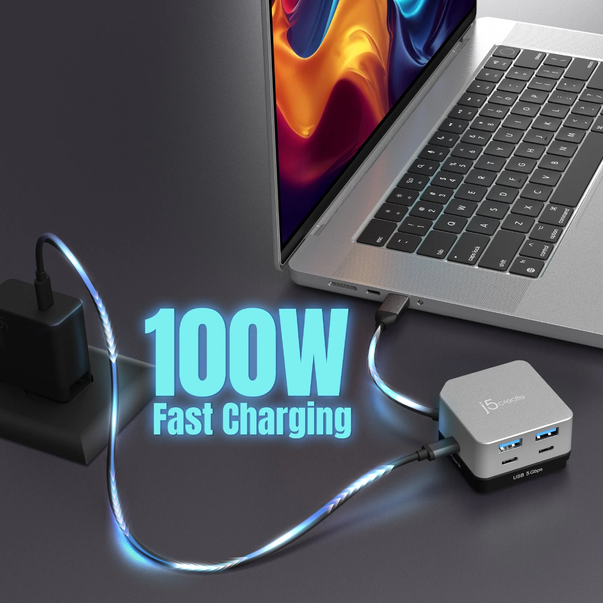 JCD361 Flexible Ports USB-C® 4K144 HDMI™ Hub - Cube Plus 6 in 1 - Image 10