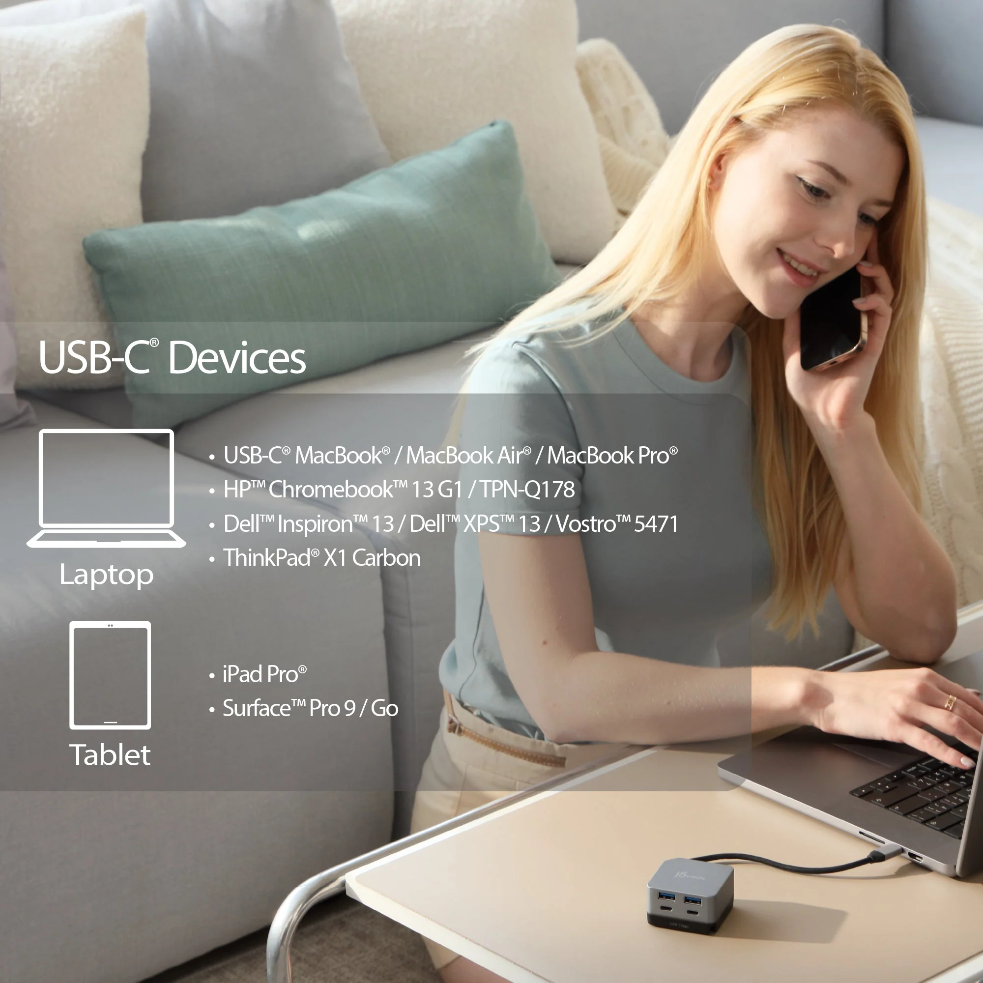 JCD361 Flexible Ports USB-C® 4K144 HDMI™ Hub - Cube Plus 6 in 1 - Image 3
