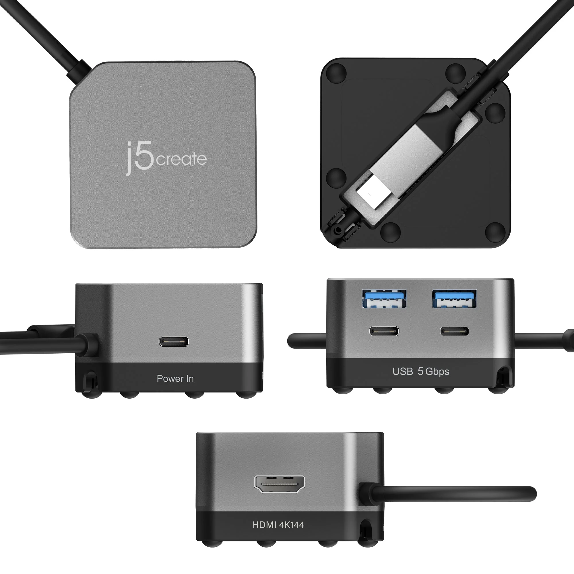 JCD361 Flexible Ports USB-C® 4K144 HDMI™ Hub - Cube Plus 6 in 1 - Image 7