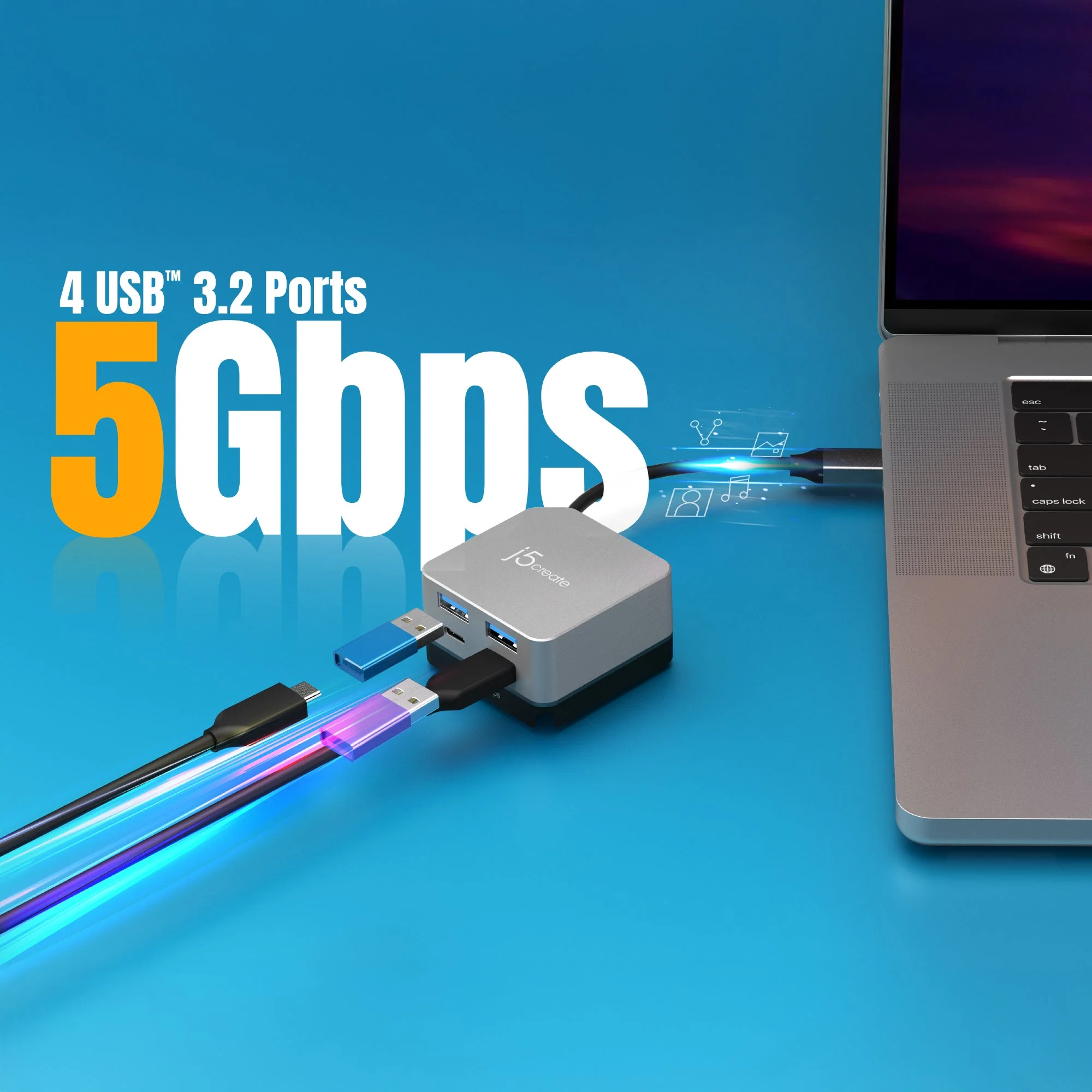 JCD361 Flexible Ports USB-C® 4K144 HDMI™ Hub - Cube Plus 6 in 1 - Image 9