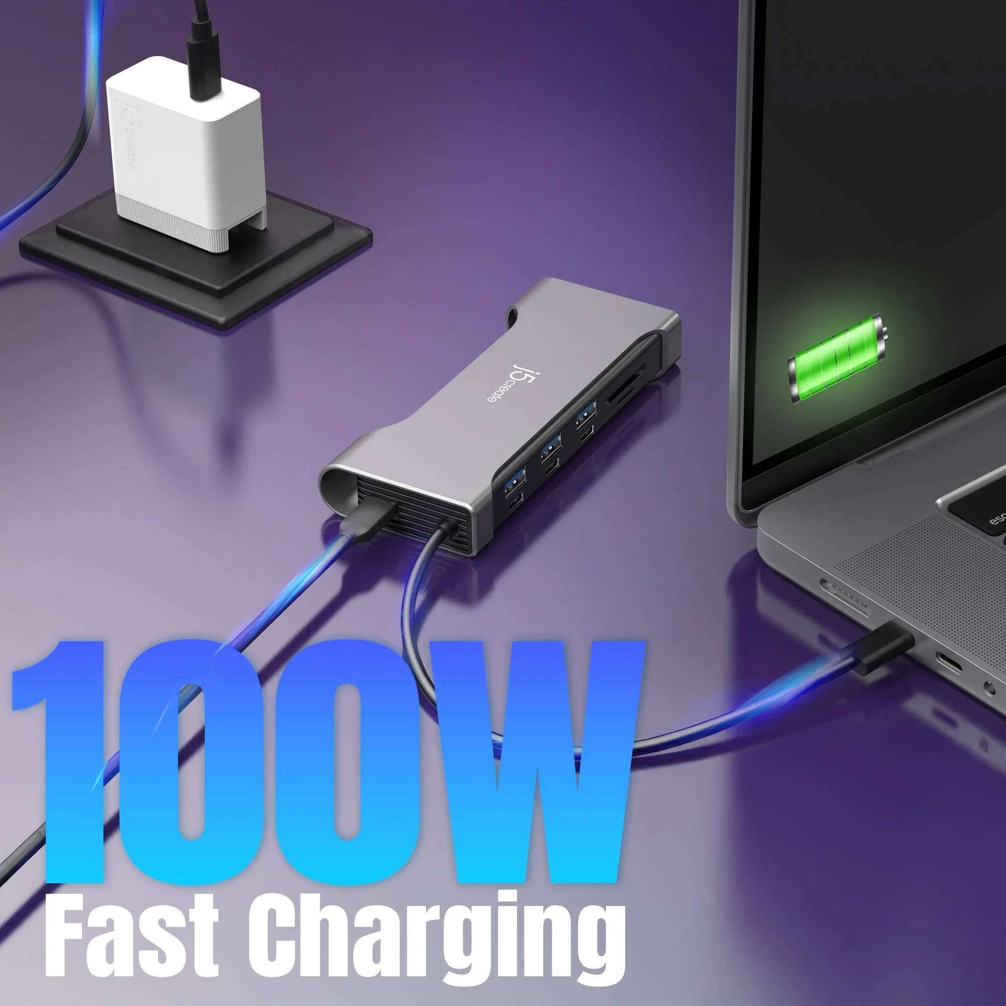 JCD367 Flexible Ports USB-C® Dual 4K60 HDMI™ Hub - Pro 12-in-1 - Image 10