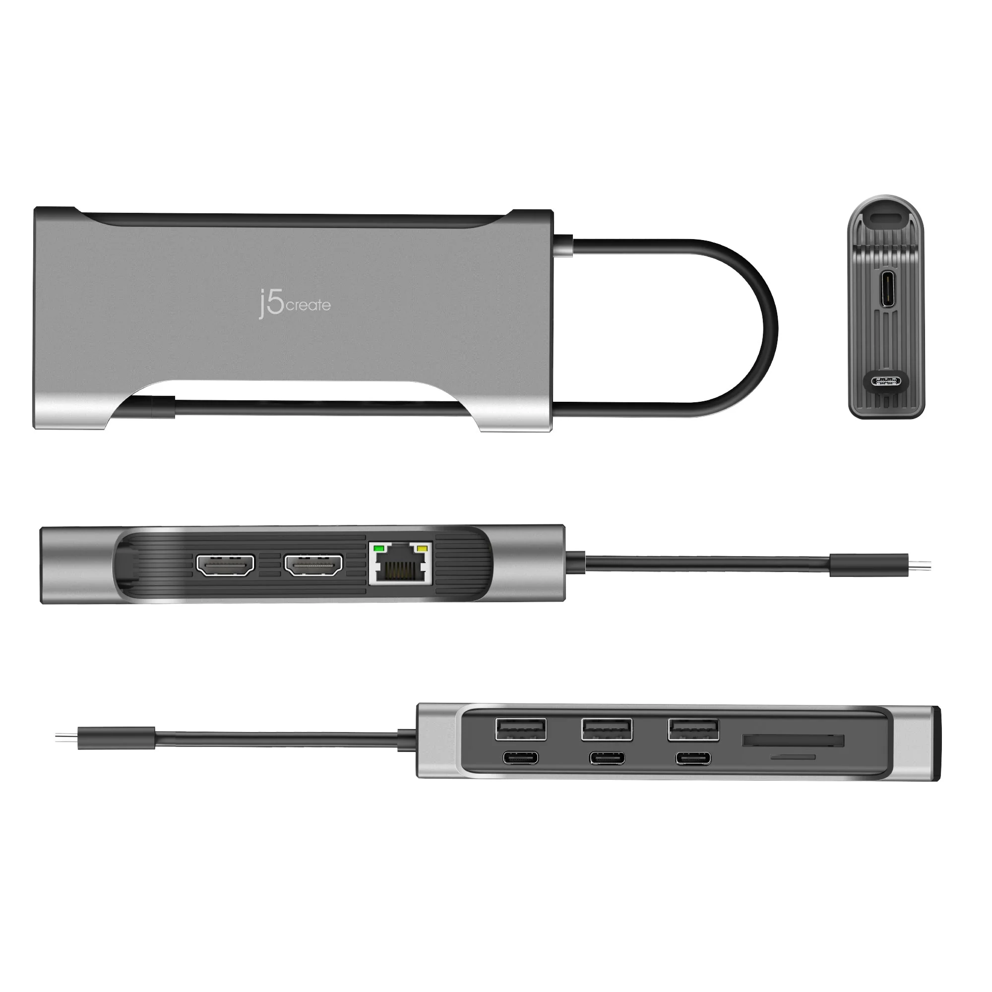JCD367 Flexible Ports USB-C® Dual 4K60 HDMI™ Hub - Pro 12-in-1 - Image 5