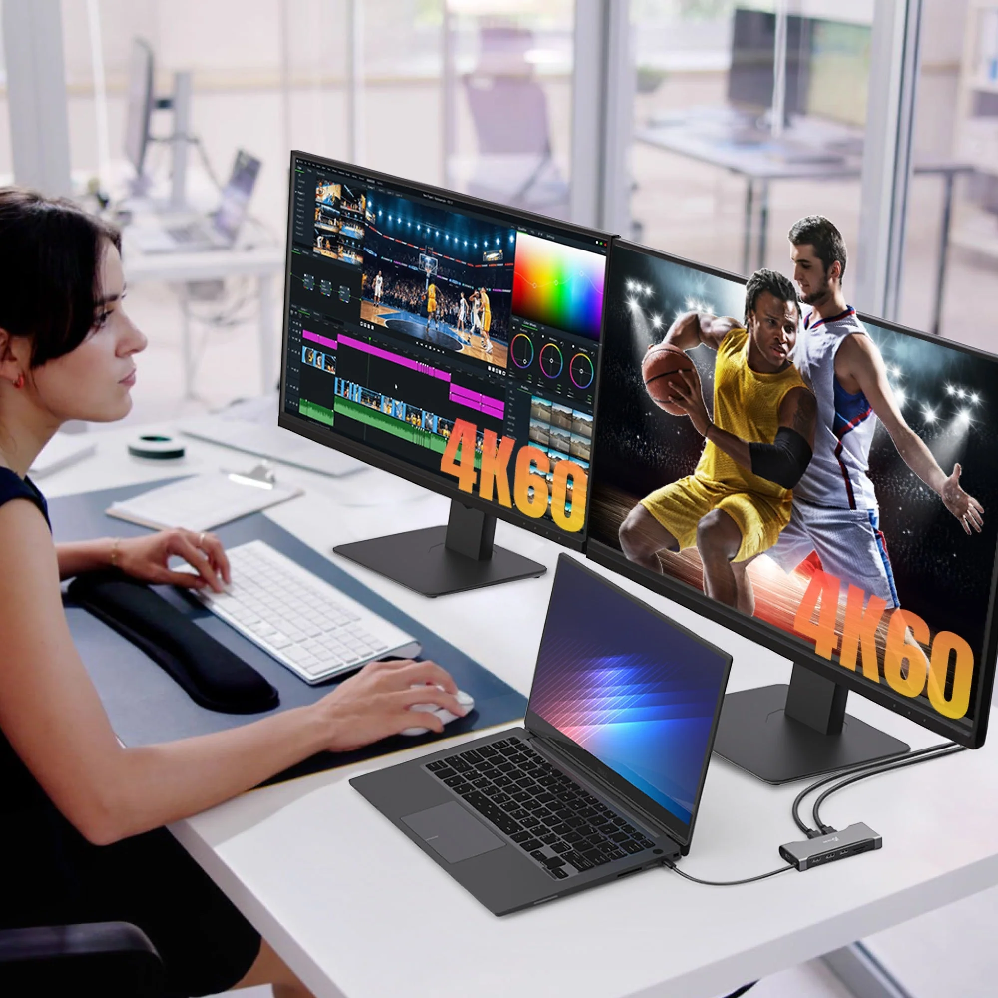 JCD367 Flexible Ports USB-C® Dual 4K60 HDMI™ Hub - Pro 12-in-1 - Image 7