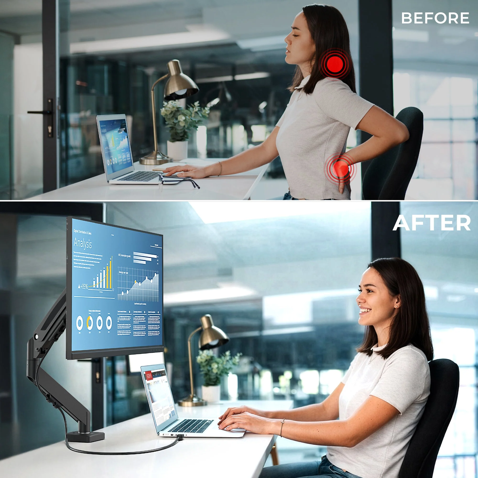 JTSA105 Ergonomic Monitor Mount - Image 7