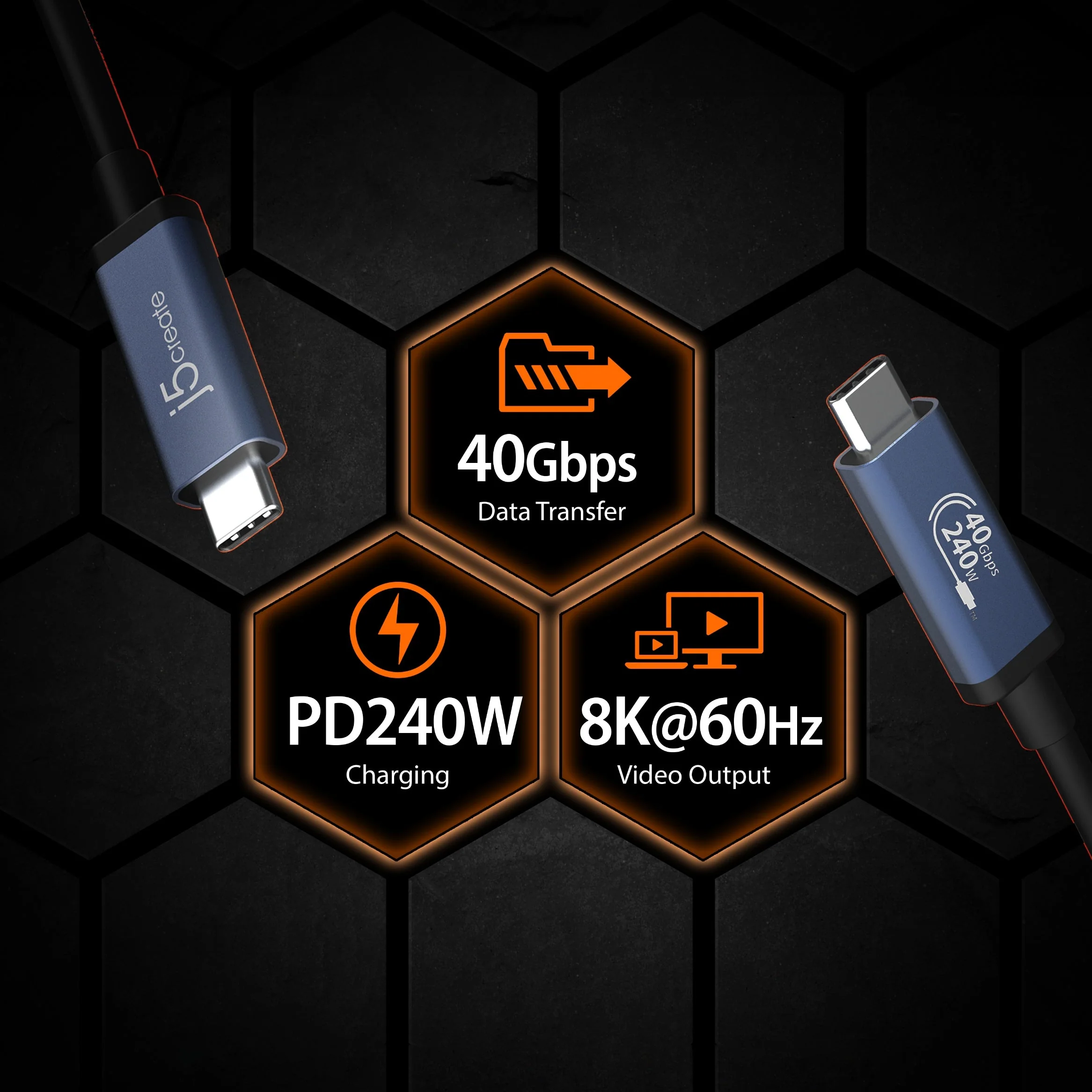 JUC29L08 USB 40Gbps 240W USB Type-C® Cable - Image 6