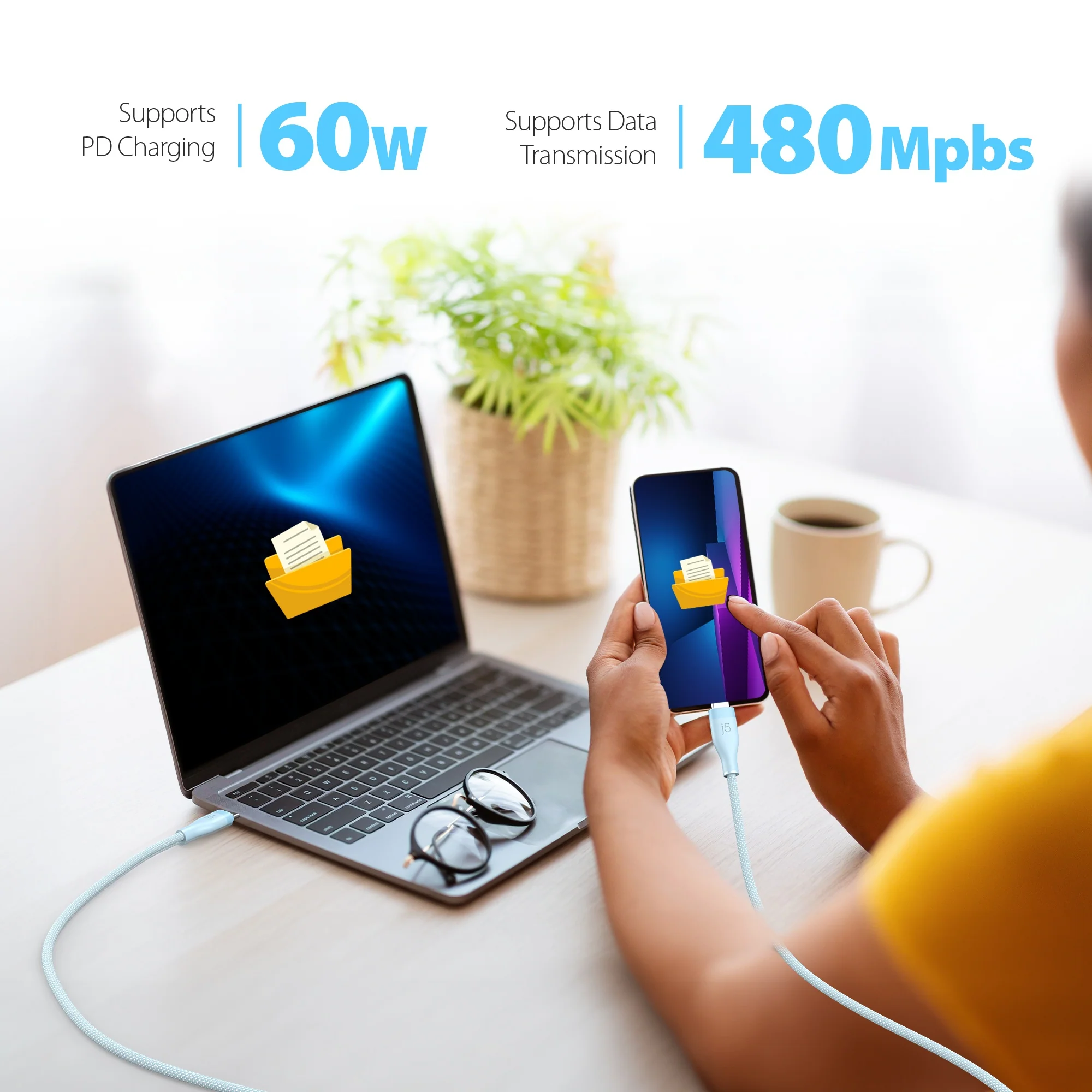 JUCX18L18 USB-C® 60W Ultra Soft Double-Braided Fast Charging Cable - Image 14