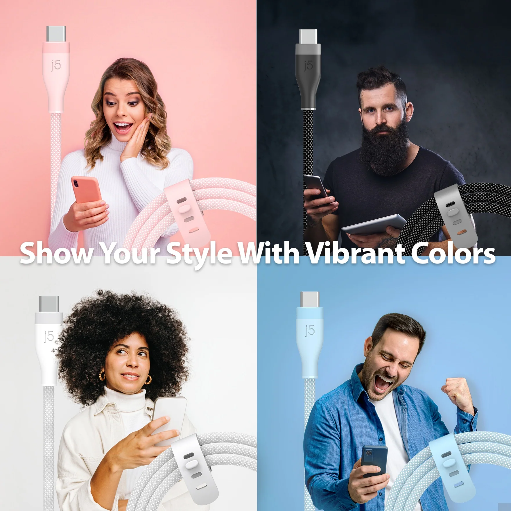 JUCX18L18 USB-C® 60W Ultra Soft Double-Braided Fast Charging Cable - Image 9