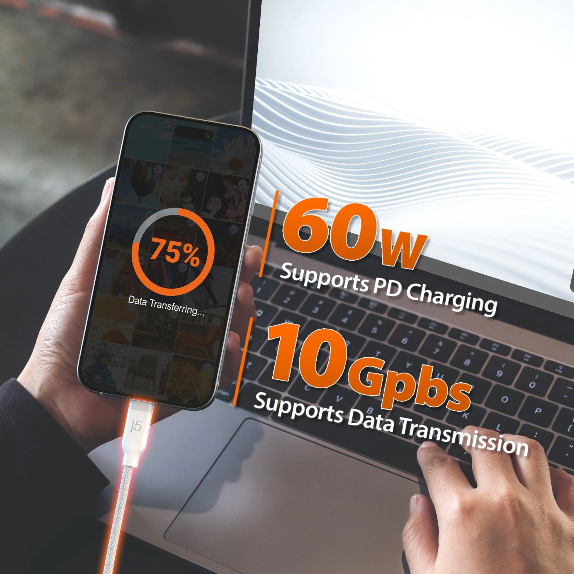 JUCX19L12 USB-C® 3-in-1 Charge and Data Cable - Image 20