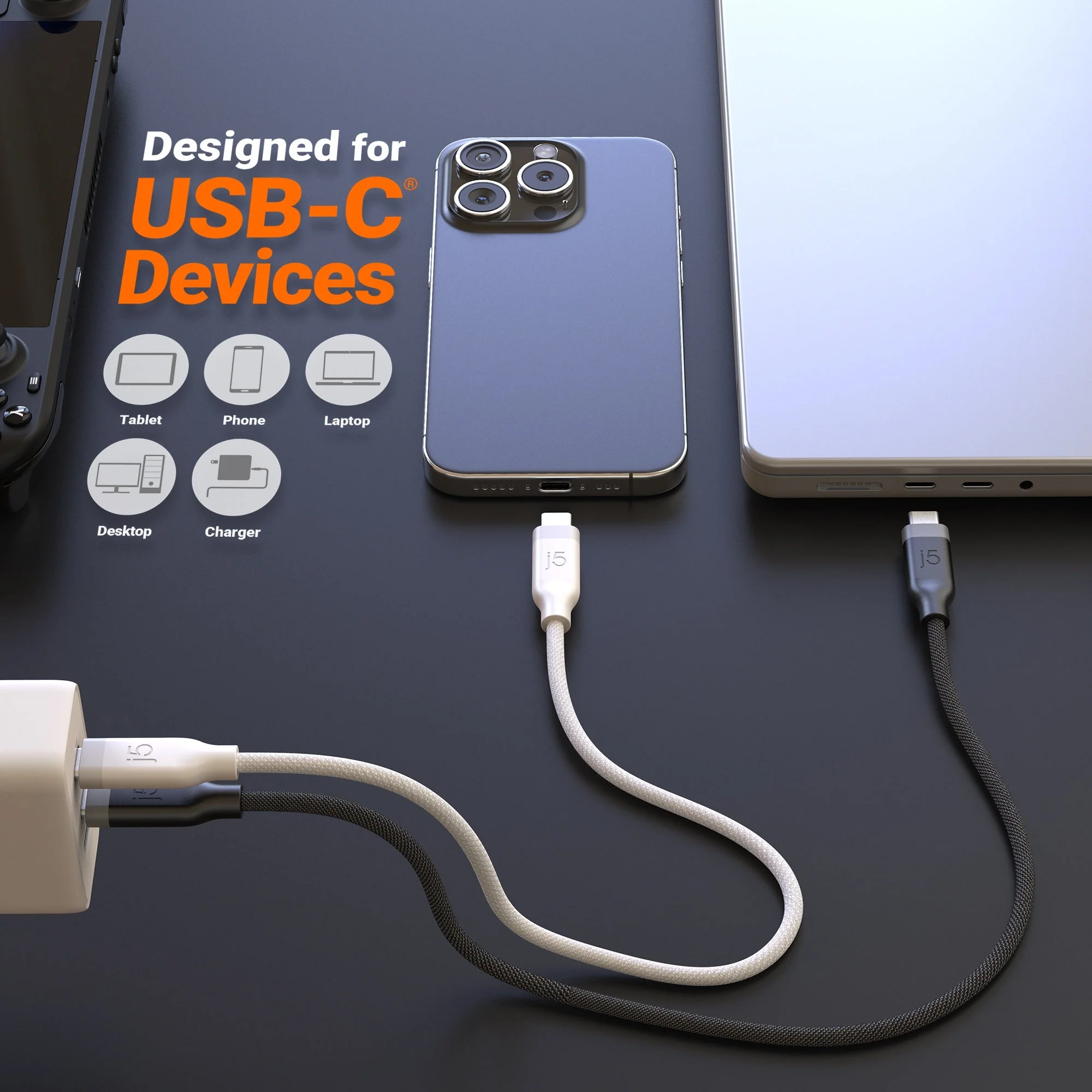 JUCX19L12 USB-C® 3-in-1 Charge and Data Cable - Image 21