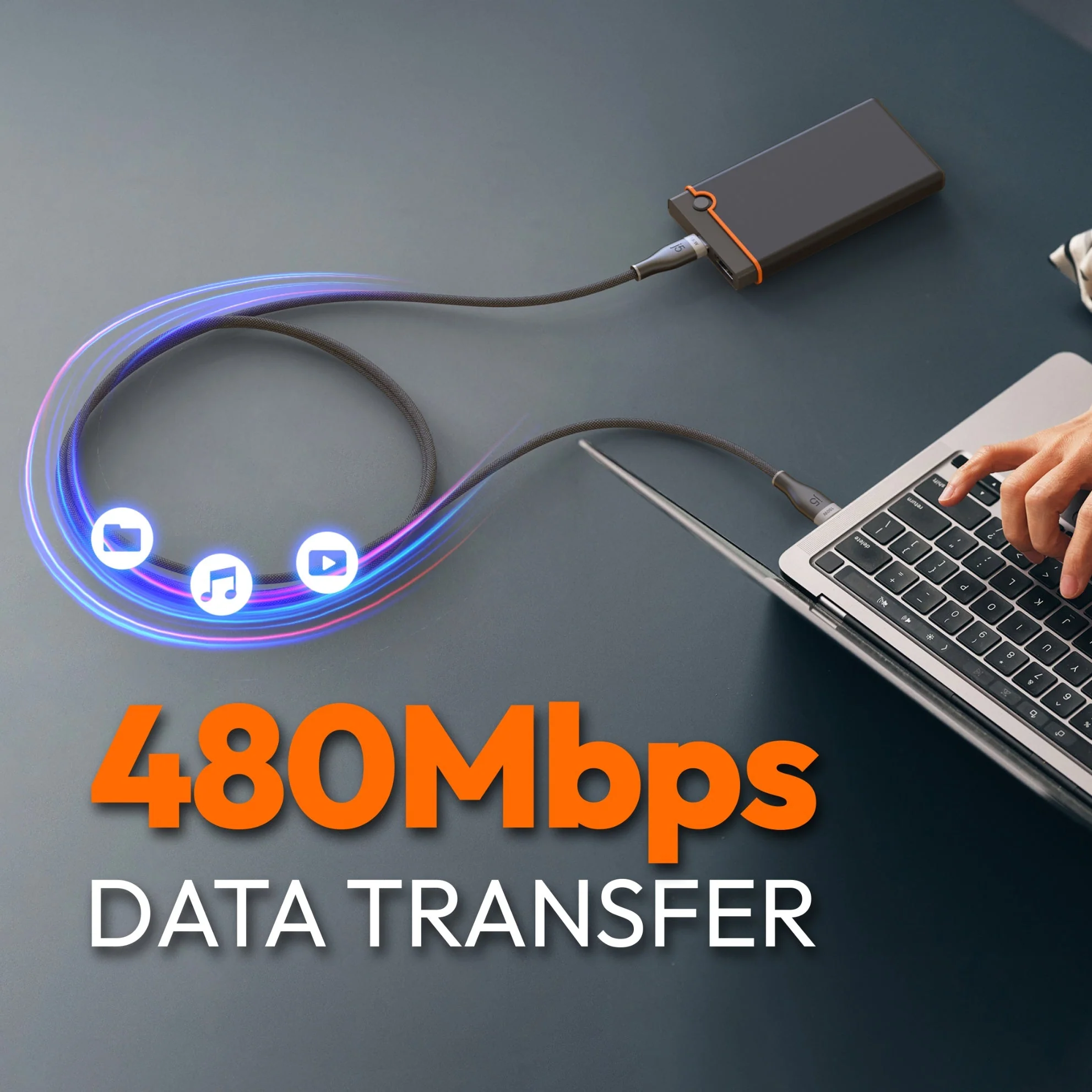 JUCX20L20 USB-C® 100W Ultra Soft Double-Braided Fast Charging Cable 6.56 FT - Image 10