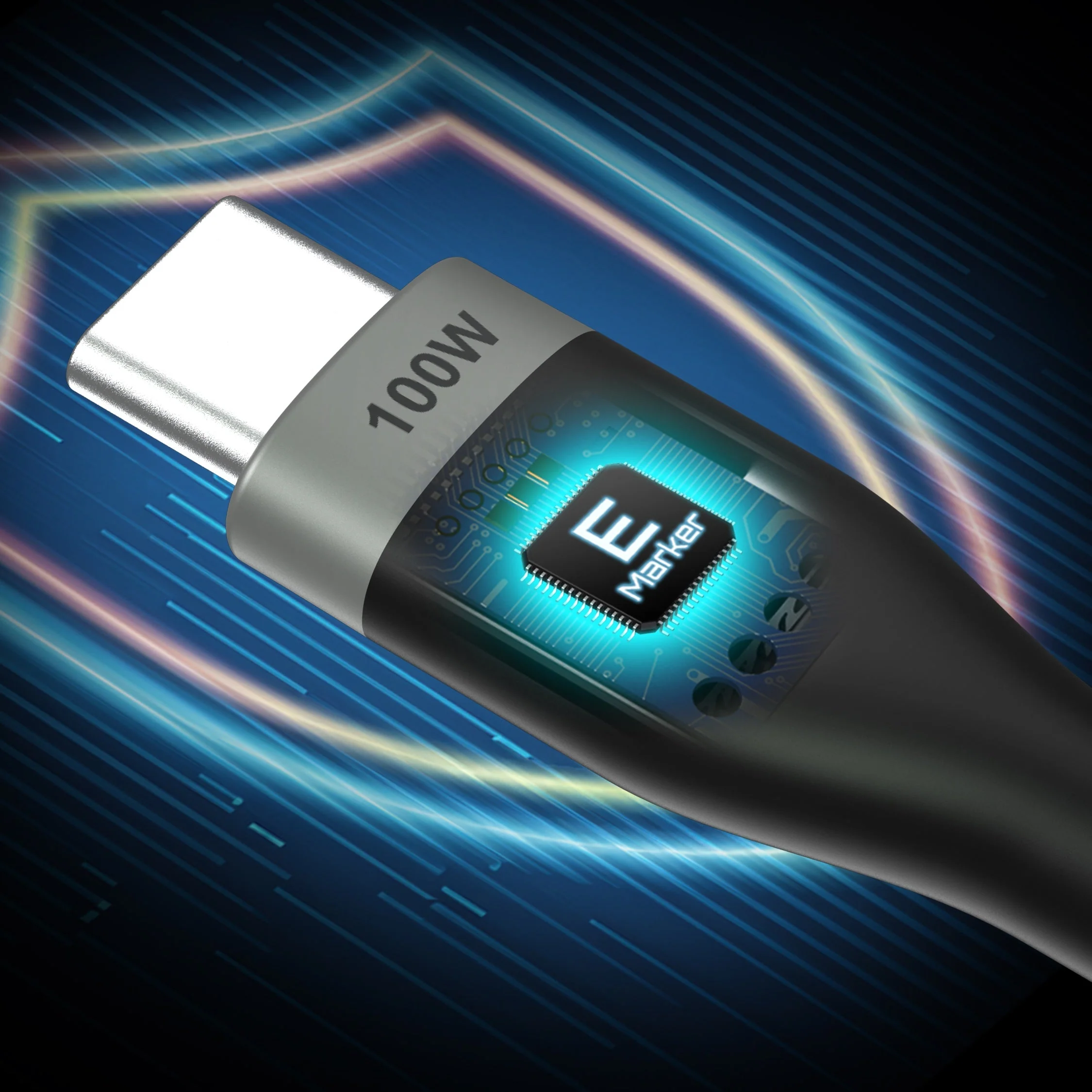 JUCX20L20 USB-C® 100W Ultra Soft Double-Braided Fast Charging Cable 6.56 FT - Image 8