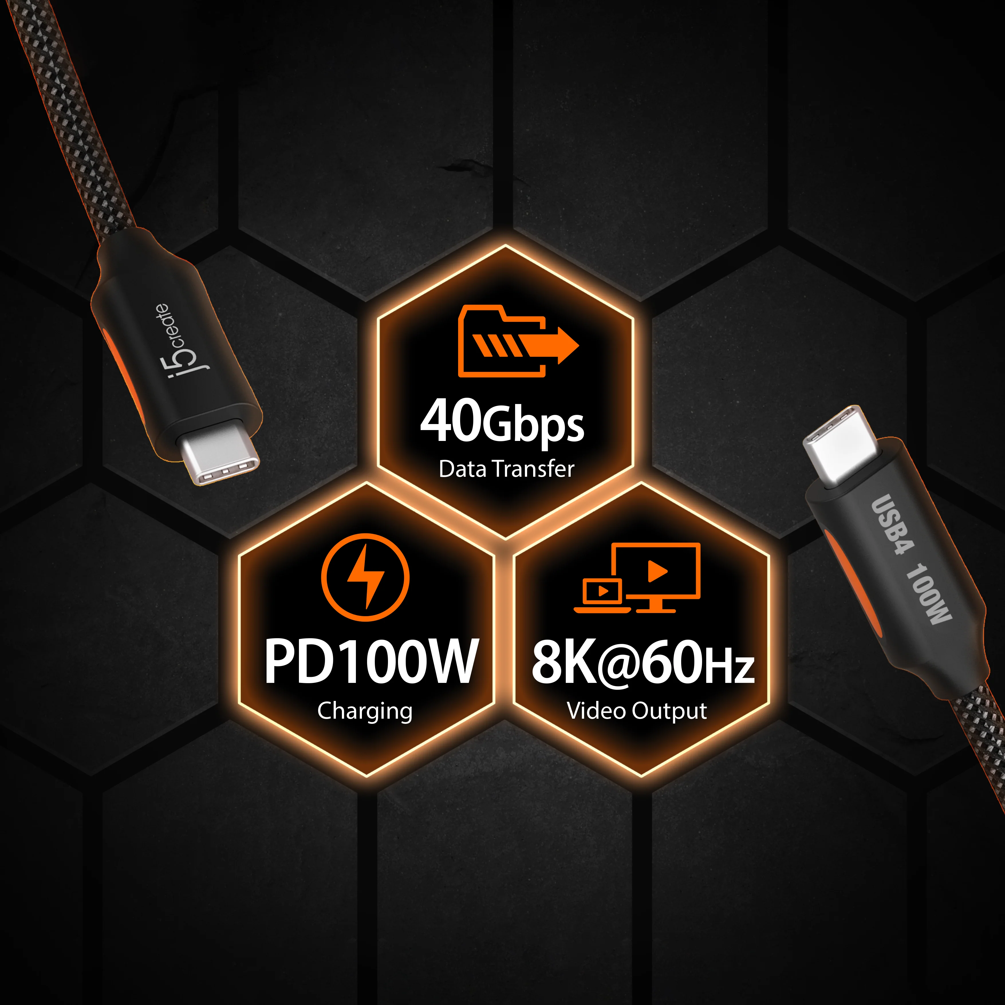 JUCX27L12 USB4® 40Gbps Full-Featured USB-C® Coaxial Cable - Image 6