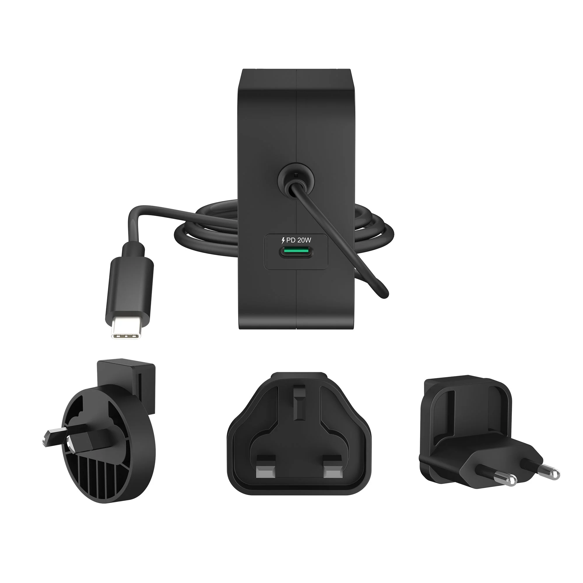 JUP25102V 102W GaN PD USB-C® 2-Port Charger with Changeable AC Plugs - Image 3