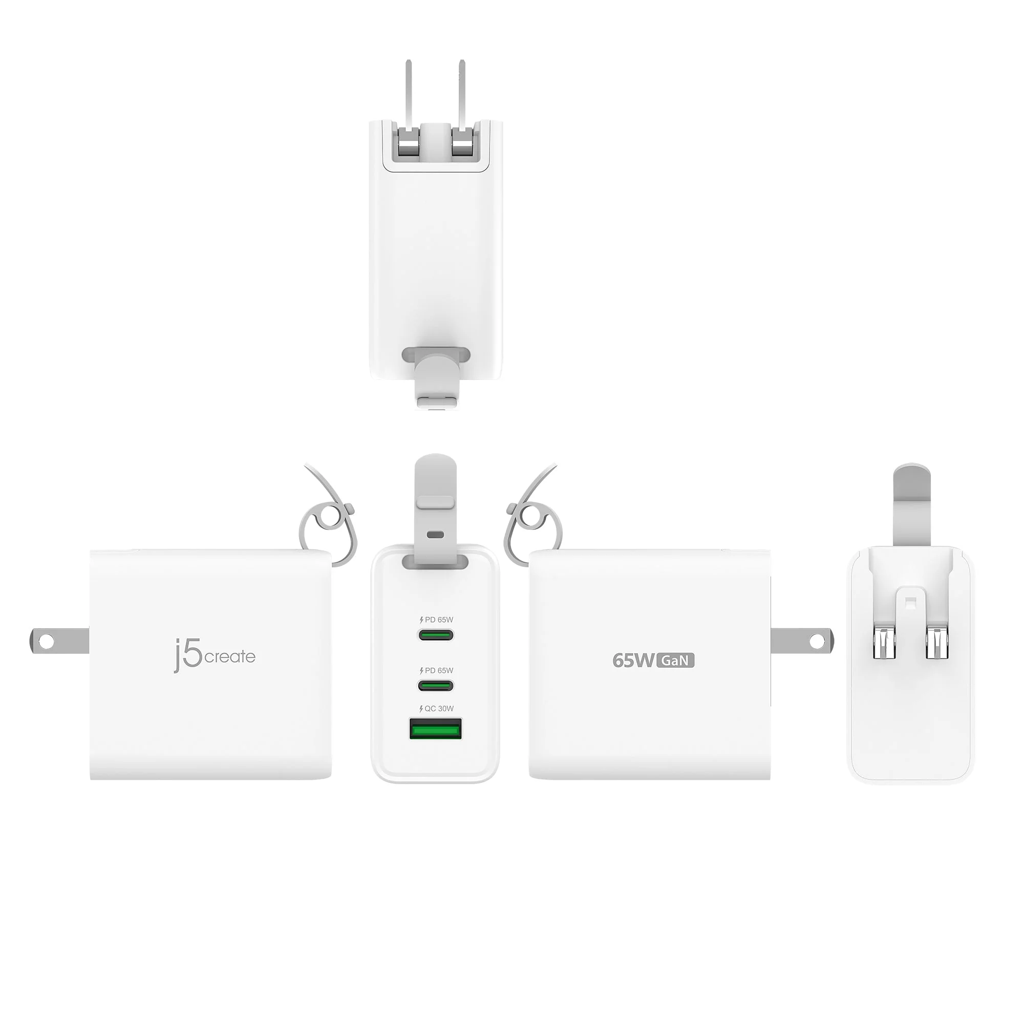 JUP3565C 65W GaN USB-C® 3-Port Travel Charger with a USB-C® cable - Image 6