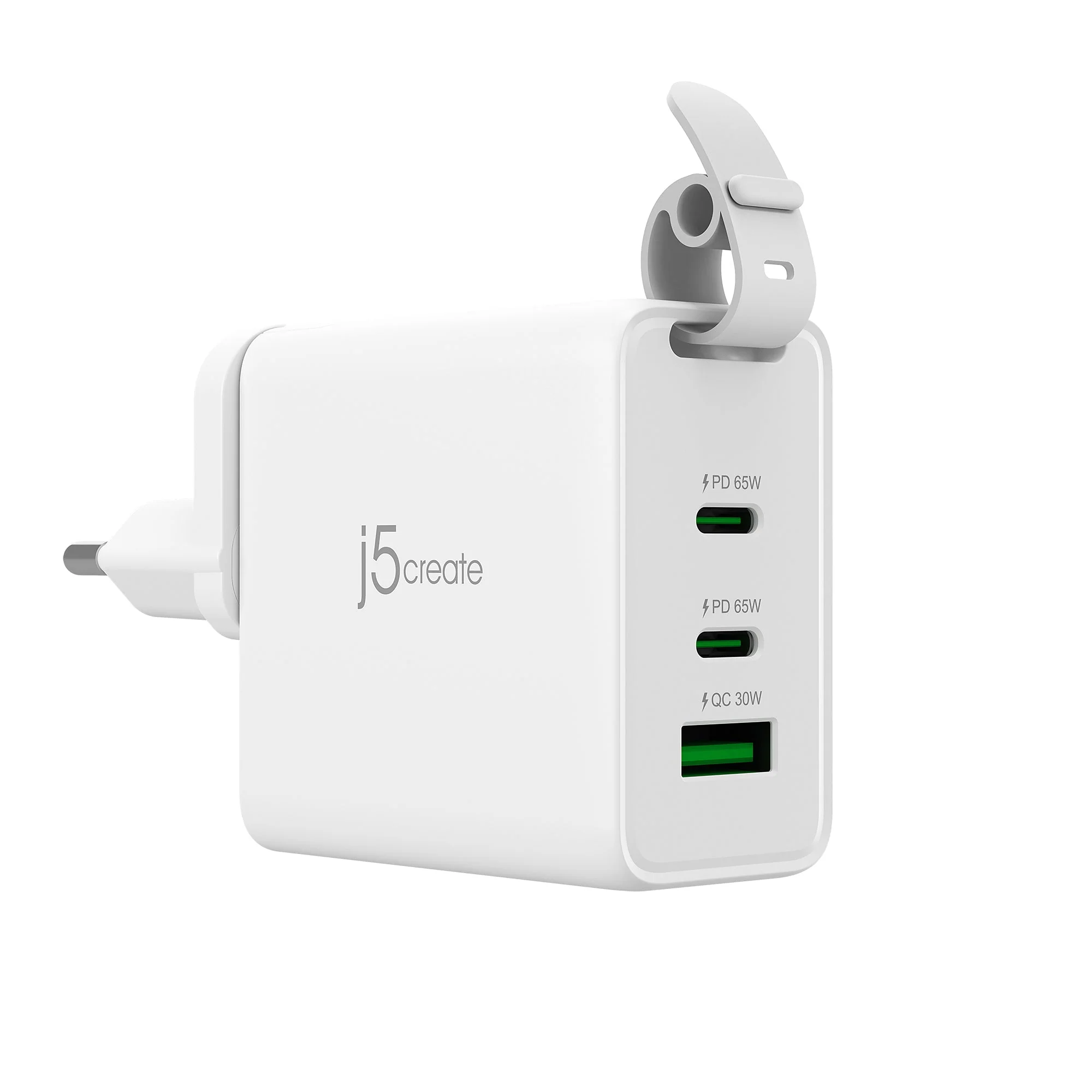 JUP3565V 65W GaN USB-C® 3-Port Travel Charger with changeable AC plugs - Image 3