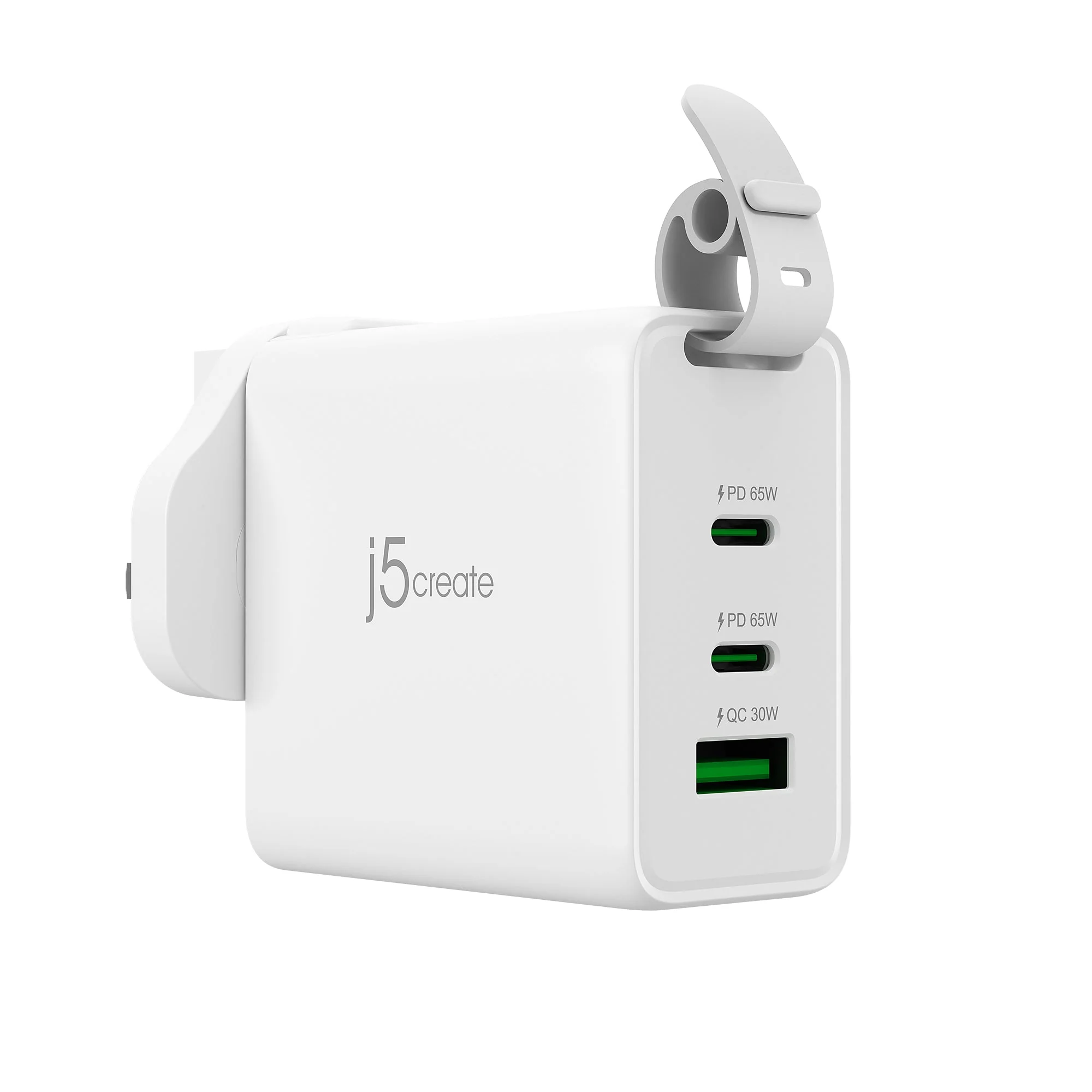 JUP3565V 65W GaN USB-C® 3-Port Travel Charger with changeable AC plugs - Image 4