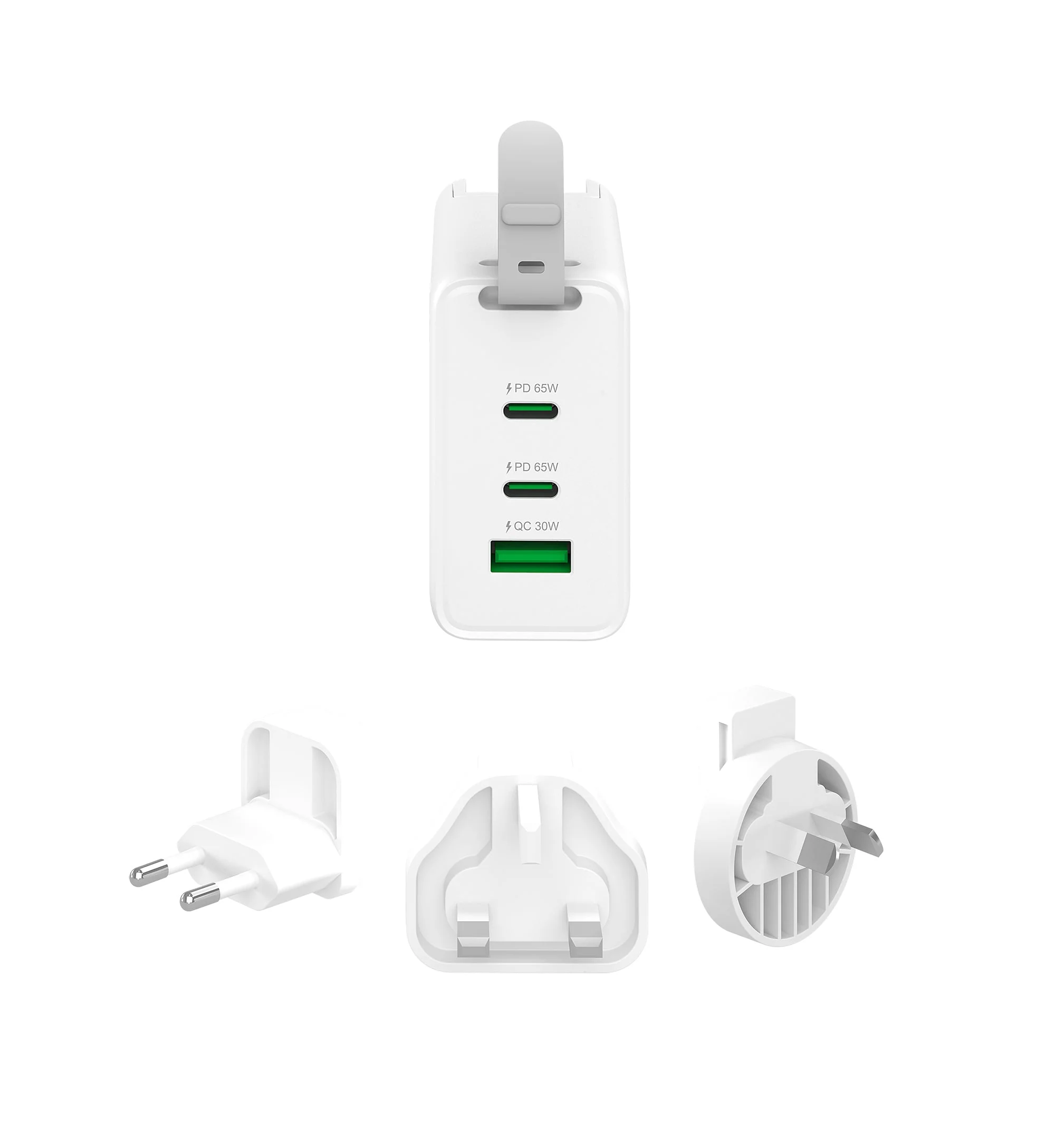 JUP3565V 65W GaN USB-C® 3-Port Travel Charger with changeable AC plugs - Image 6