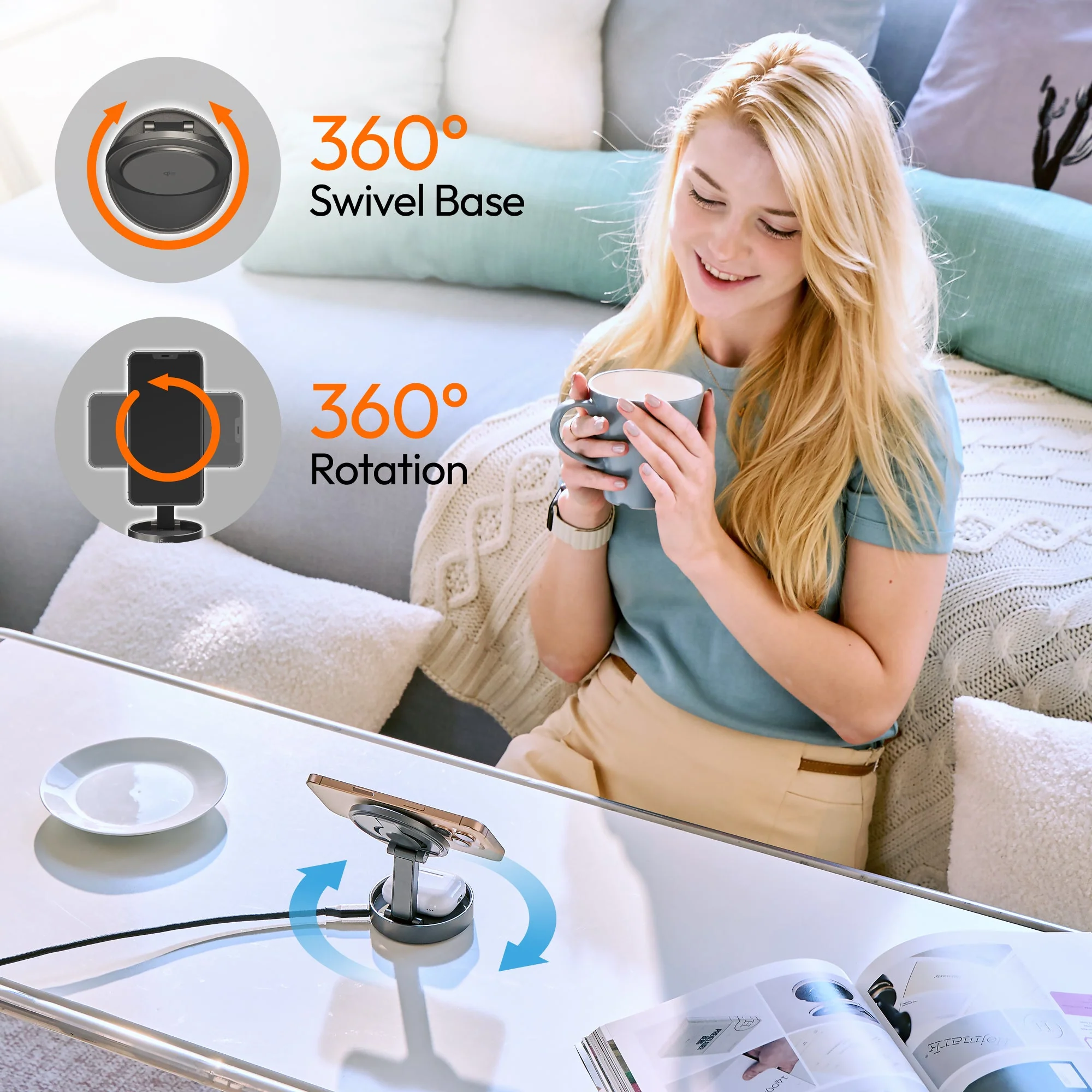 JUPW3515 Qi2™ 3-in-1 Magnetic Portable Wireless Charging Station - Image 9