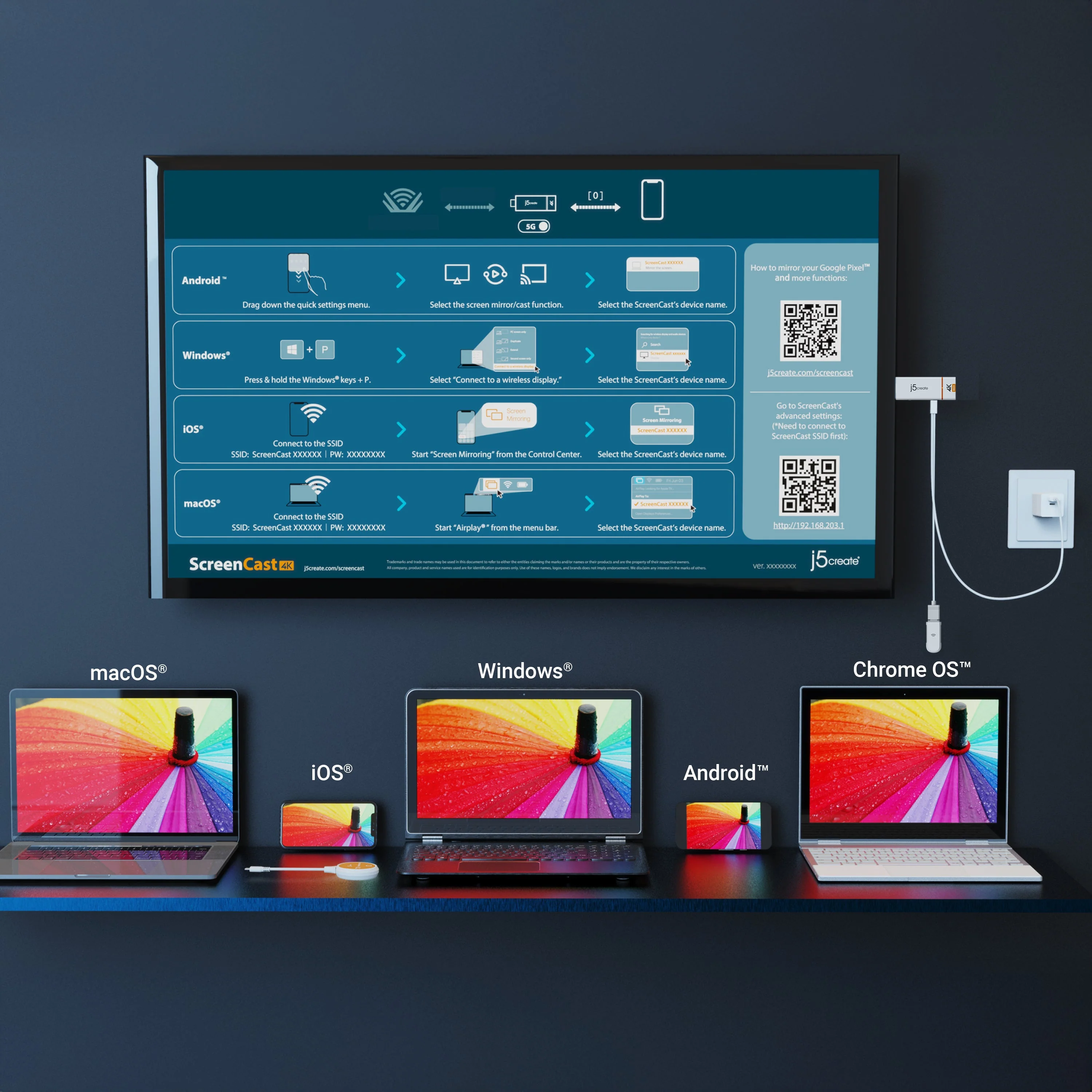 JVAW62T76MAX ScreenCast USB-C® Wireless Display Extender (with Antenna) - Image 6