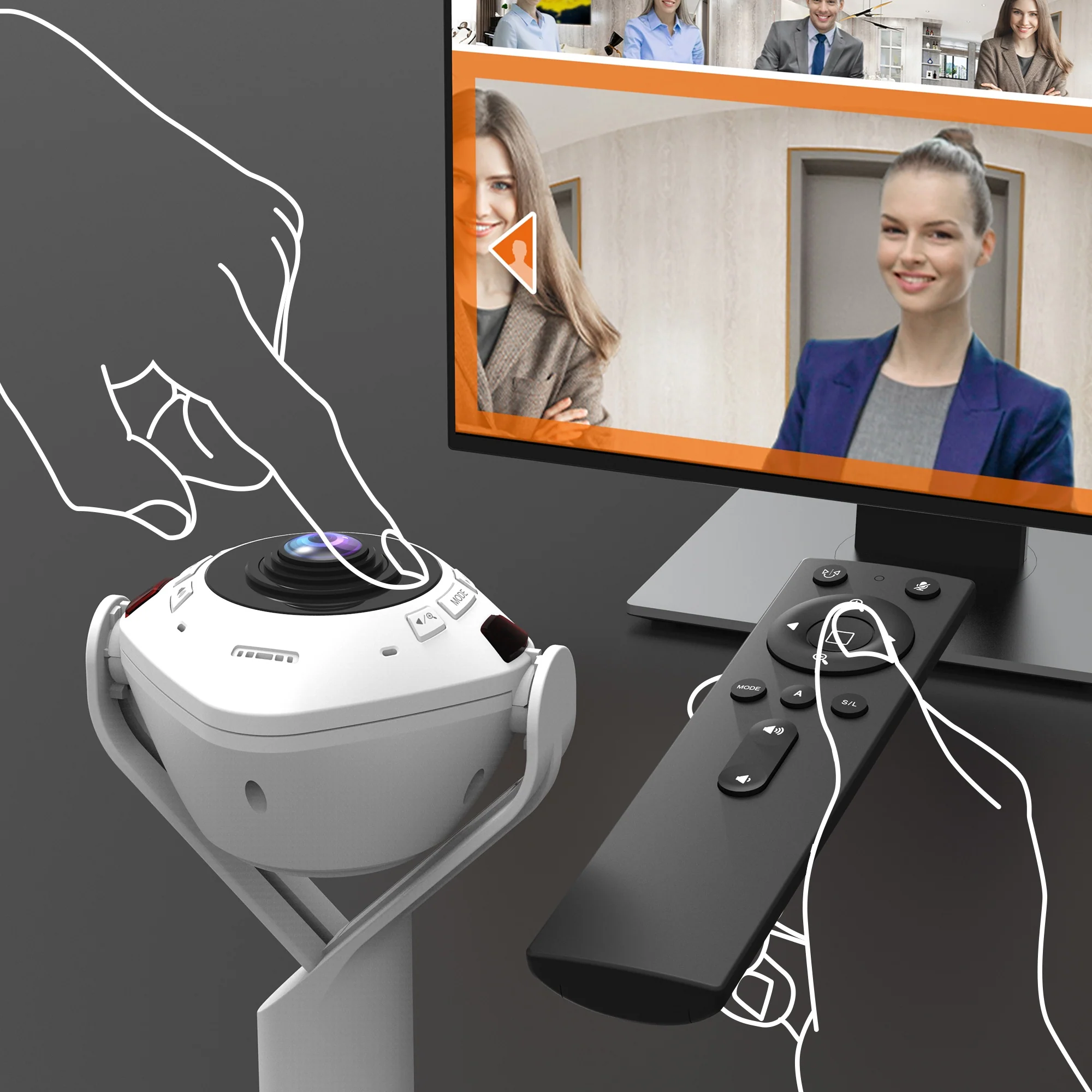 JVU368 360° AI-Powered Webcam with Speakerphone - Image 7